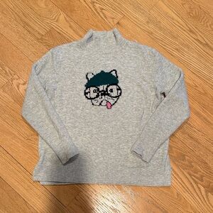 LOFT Light Gray Ribbed Sweater